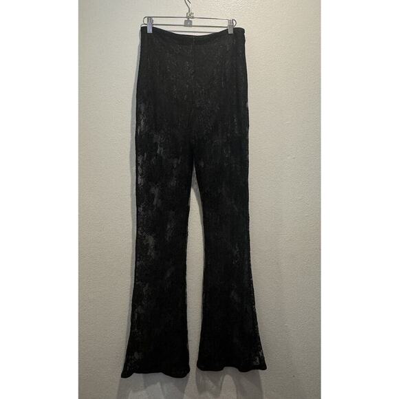 MAJORELLE Pants - MAJORELLE Size Medium Sheer Black Lace Pants With Brief Goth Punk Boho Festival